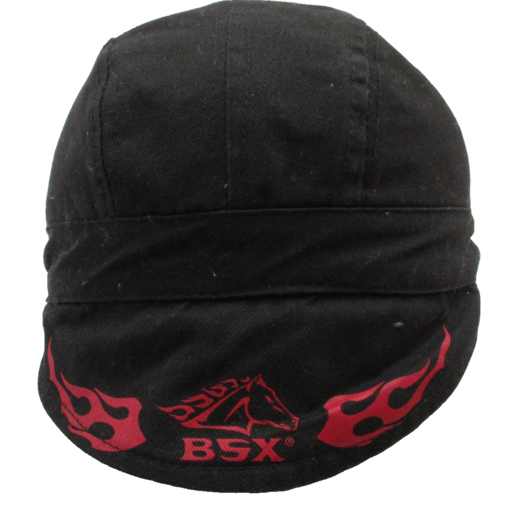 BSX Hat Cap Fitted Mens One Size Black Welding Flame Graphic Revco Safety